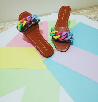 Sandalias Amor Amore - Cadena Multicolor 37