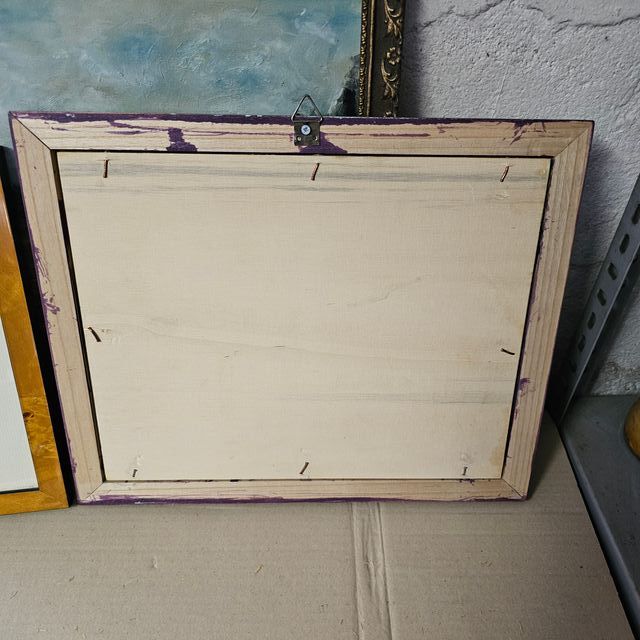 Quadro ad olio - barca sul fiume, canale Muzza