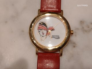 Reloj Madison vintage dorado y rojo