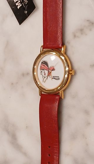 Reloj Madison vintage dorado y rojo