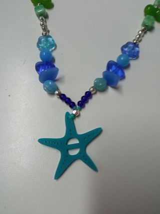 Collar turquesa y azul