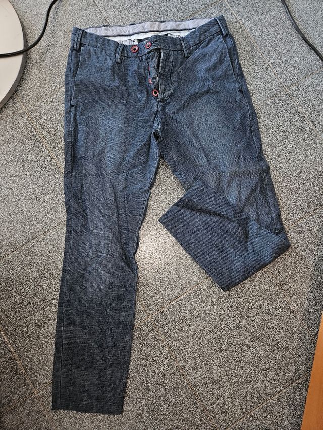 Pantaloni Uomo Blu - Cotone