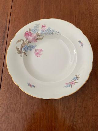 Vajilla Santa Clara - Flores Rosa y Azul