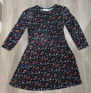 Vestido manga larga de flores 