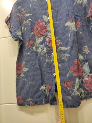 Blusa algodon estampada azul marino