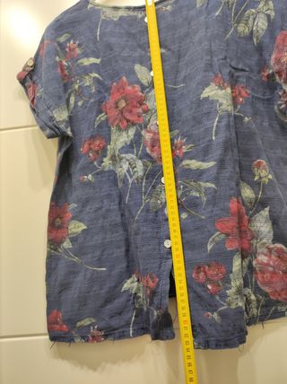 Blusa algodon estampada azul marino