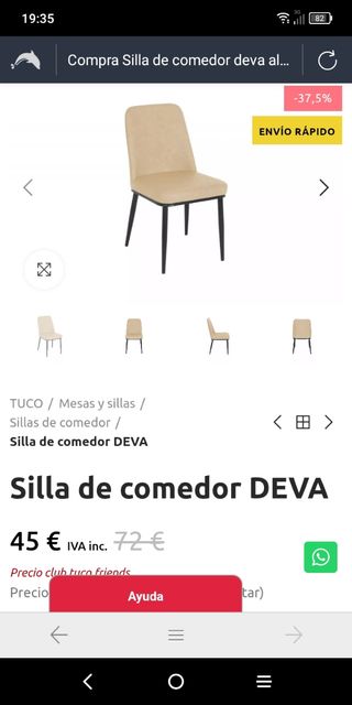 Silla de comedor de polipiel