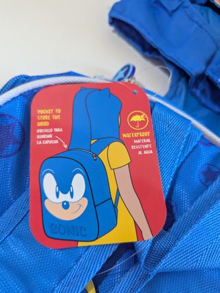 Zaino Sonic con cappuccio - NUOVO