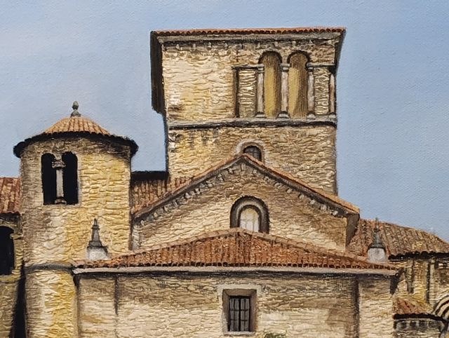 Cuadro Óleo Colegiata Santillana Mar