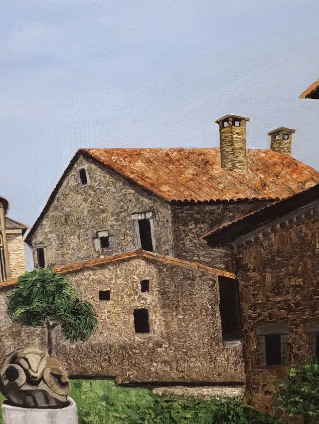 Cuadro Óleo Colegiata Santillana Mar