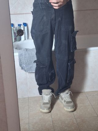 Pantaloni cargo neri baggy