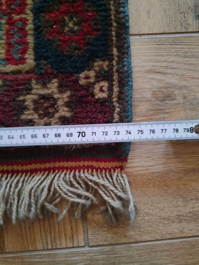 Tappeto Antico in Lana Rosso-Blu