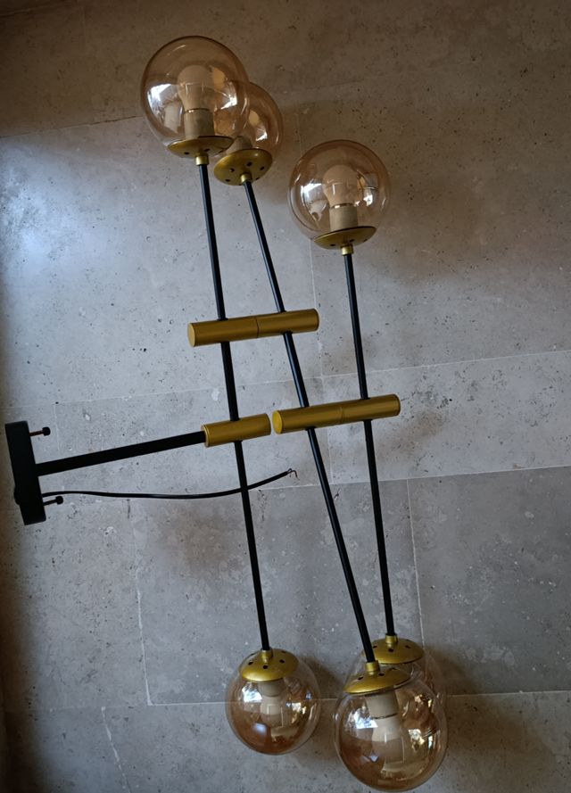 Lámpara moderna 6 luces - Negro/Dorado