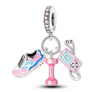 Charm Zapatilla mancuerna Fitness pulsera Pandora