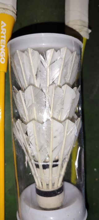 4 Raquetas bádminton + 3 plumas