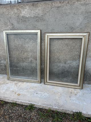 2 Cornici Antiche in Legno e Vetro