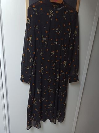 Vestido negro estampado - Talla s