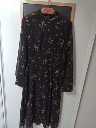 Vestido negro estampado - Talla s