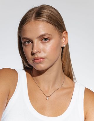 Collar plata Colgante Perla blanca 10mm Majorica