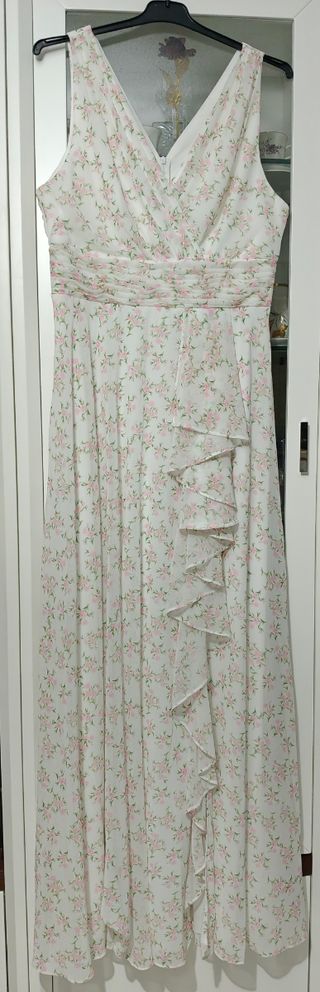 Vestido largo floral blanco
