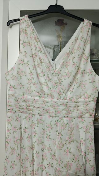 Vestido largo floral blanco