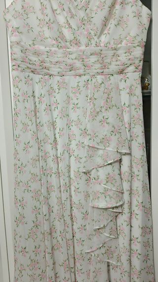 Vestido largo floral blanco