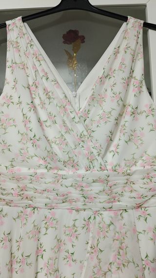 Vestido largo floral blanco