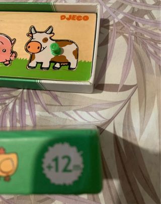 Djeco– Puzzle in legno “Farm’n’co” con pomelli (12