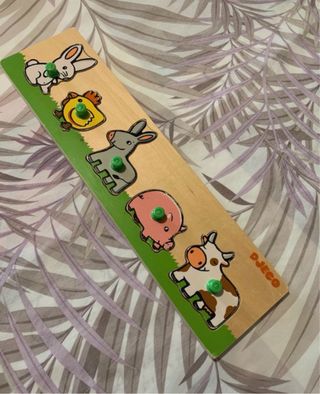 Djeco– Puzzle in legno “Farm’n’co” con pomelli (12