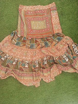 Falda larga multicolor boho