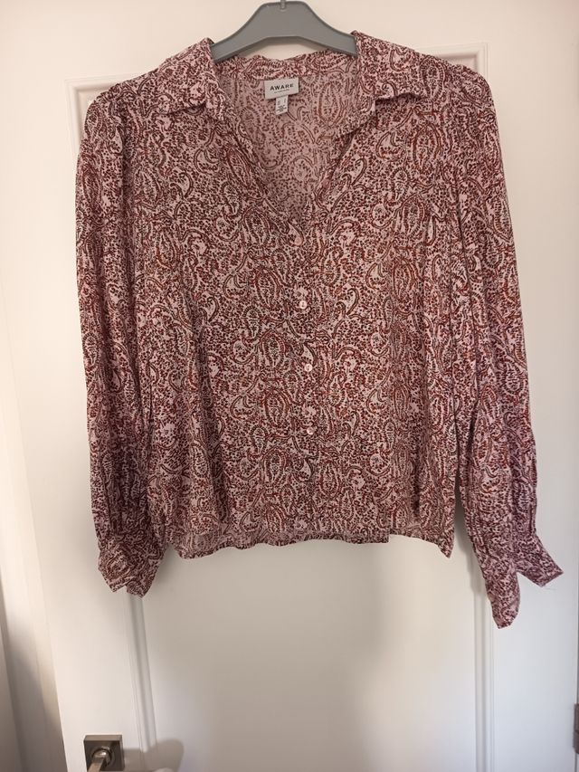Blusa AWARE M - marrón y rosa