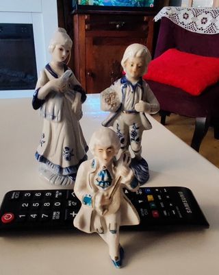 Figuras Vintage Música Azul Blanco