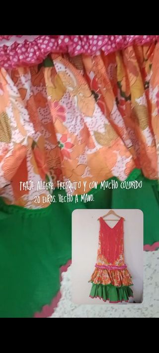 Vestido gitana, flamenca alegre y colorido