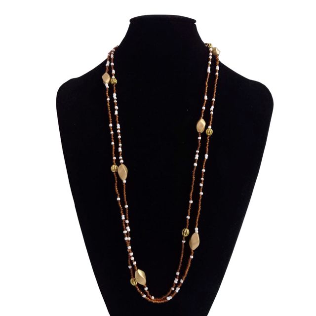 3 Collares cuentas - Azul, marrón