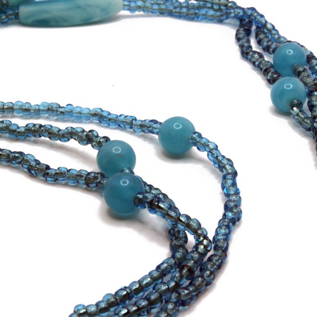 3 Collares cuentas - Azul, marrón