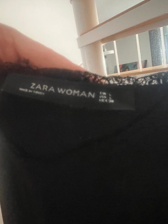Vestido Zara negro lencero XL