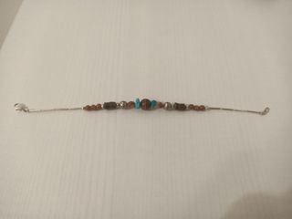 Braccialetto etnico Marrone-Turchese