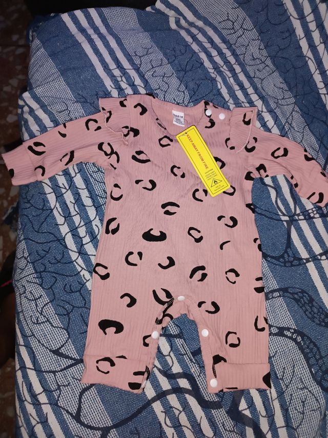 Mono bebé leopardo rosa - 0-1 mes