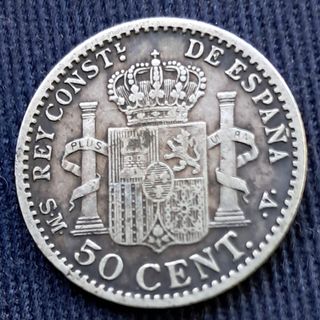 Moneda 50 céntimos España 1900