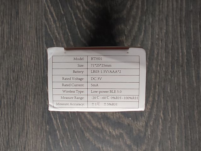 Sensor humedad y temperatura inteligente Tuya BLE