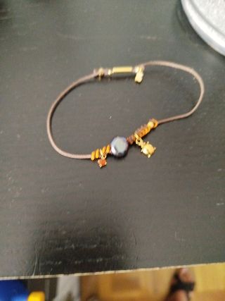Pulsera Tous marrón-dorada