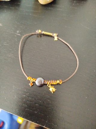 Pulsera Tous marrón-dorada