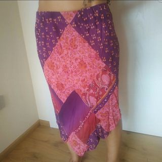 Gonna asimmetrica rosa viola