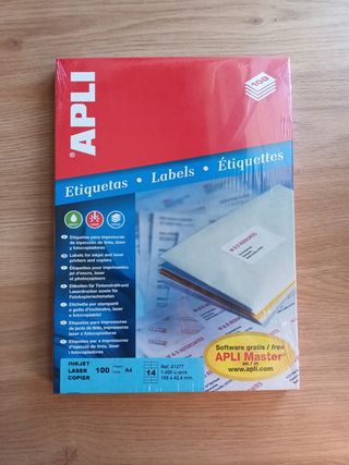 Etiquetas APLI 100 hojas A4