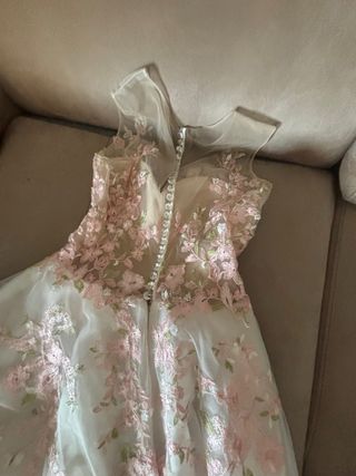 Vestido novia rosa-blanco. Precio negociable