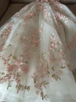Vestido novia rosa-blanco. Precio negociable