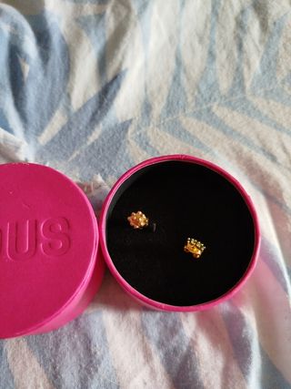 Pendientes Tous dorados y verdes
