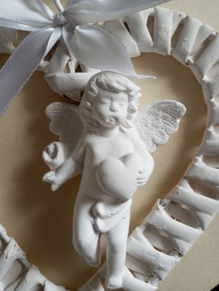 Cuore angioletto bianco shabby chic