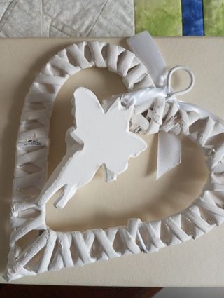 Cuore angioletto bianco shabby chic