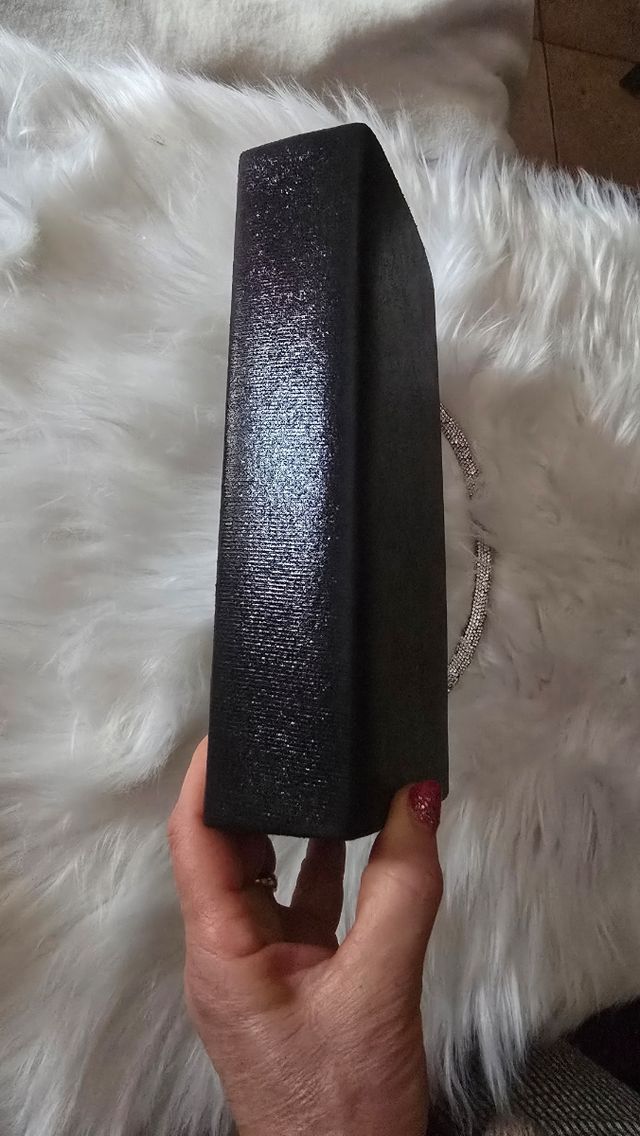 Pochette borsetta nera in raso